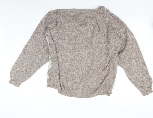 New Era Womens Brown Argyle/Diamond Knit Pullover Jumper Size L