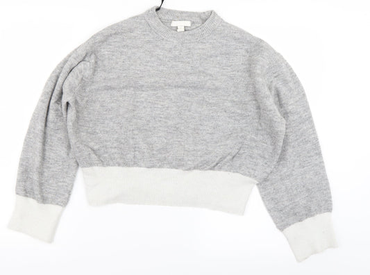 H&M Womens Grey  Knit Pullover Jumper Size XS  - Cropped