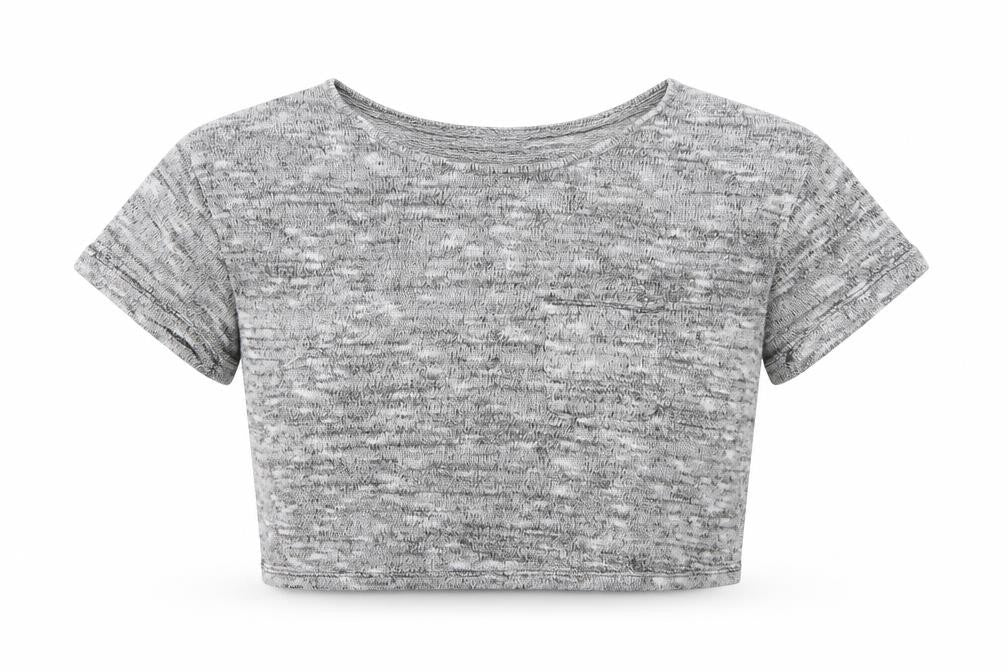 Front view of Only women’s grey cropped t-shirt, size S