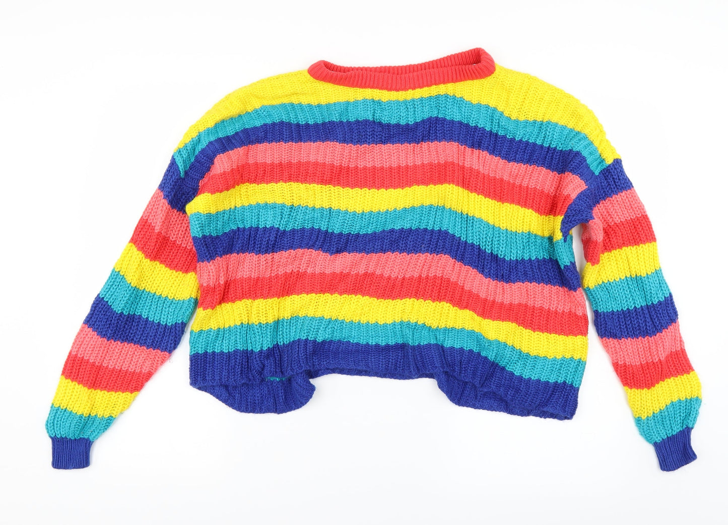 Only Womens Blue Striped Knit Pullover Jumper Size XS