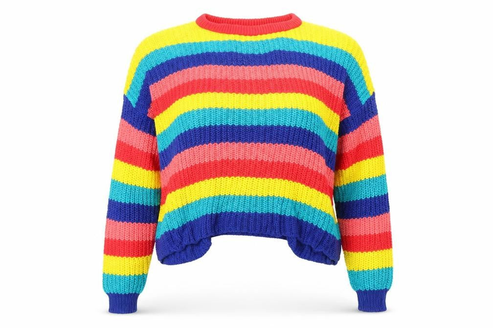 Front view of Only women’s blue striped knit jumper, size XS