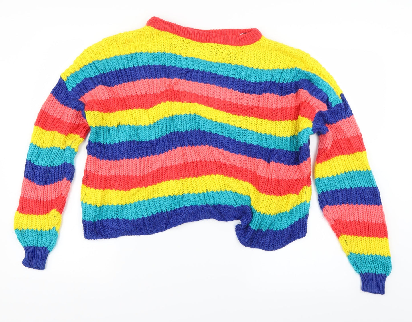Only Womens Blue Striped Knit Pullover Jumper Size XS