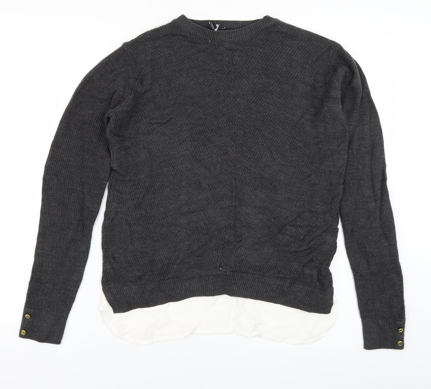 Dorothy Perkins Womens Grey  Knit Pullover Jumper Size 8