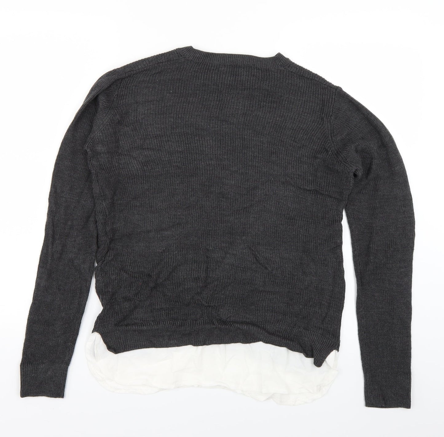 Dorothy Perkins Womens Grey  Knit Pullover Jumper Size 8