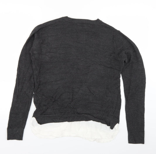 Dorothy Perkins Womens Grey  Knit Pullover Jumper Size 8
