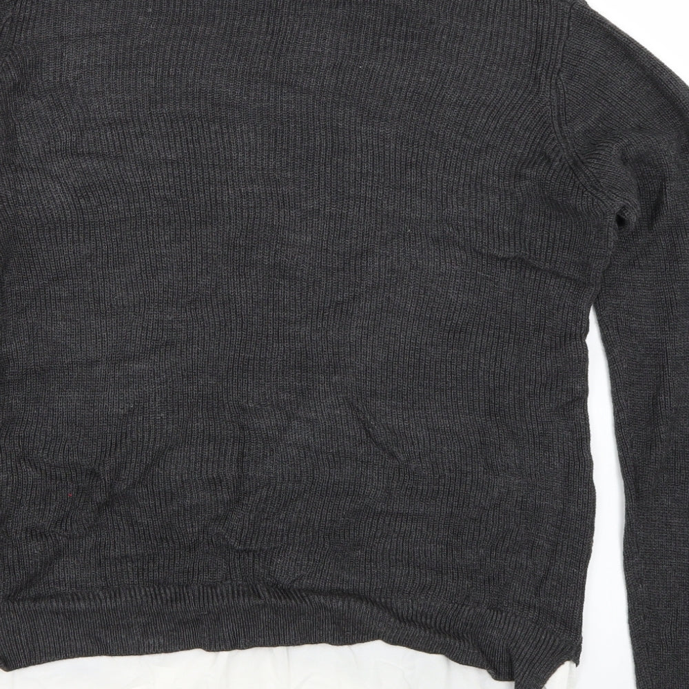 Dorothy Perkins Womens Grey  Knit Pullover Jumper Size 8