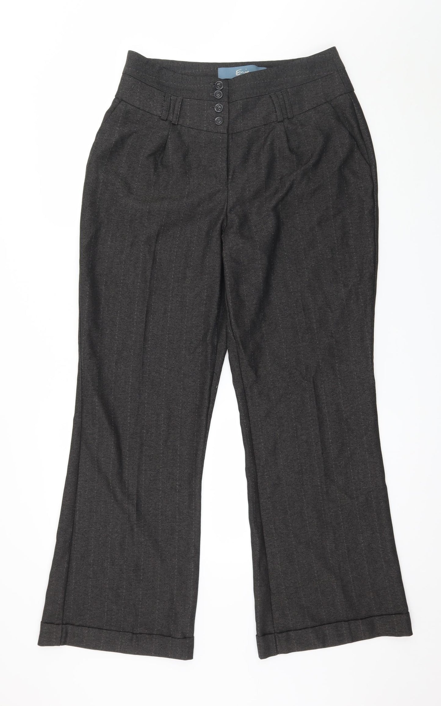 Evie Womens Brown Striped  Trousers  Size 12 L30 in