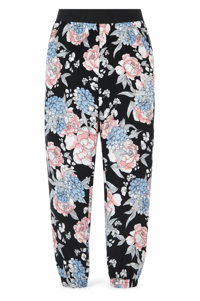 Select Womens Black Floral  Trousers  Size 10 L26 in