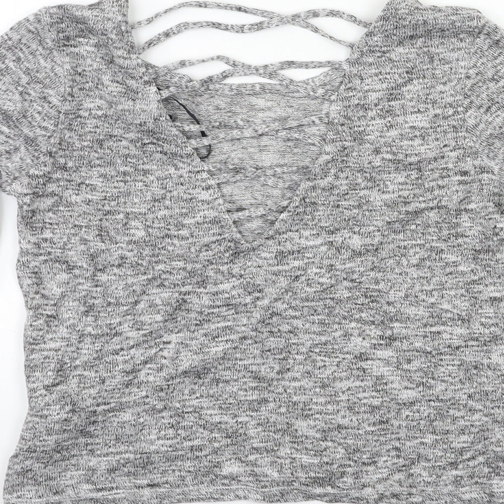 H&M Womens Grey  Knit Pullover Jumper Size M