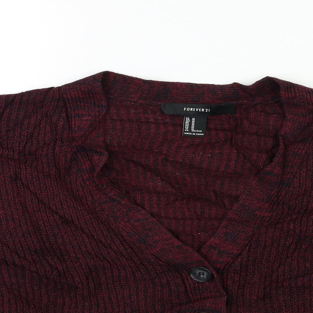 FOREVER 21 Womens Red  Knit Cardigan Jumper Size M