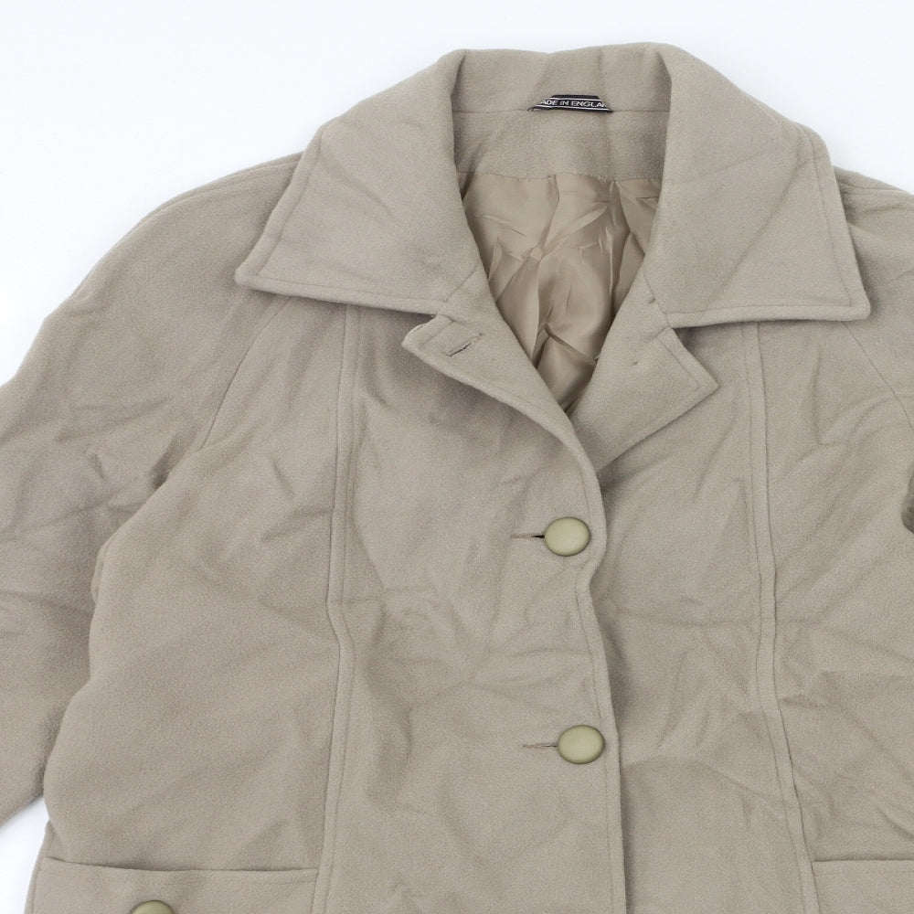 Preworn Womens Grey   Overcoat Coat Size 10