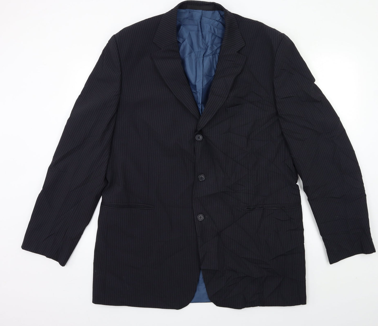 Marks and Spencer Mens Blue Striped  Jacket Suit Jacket Size 44
