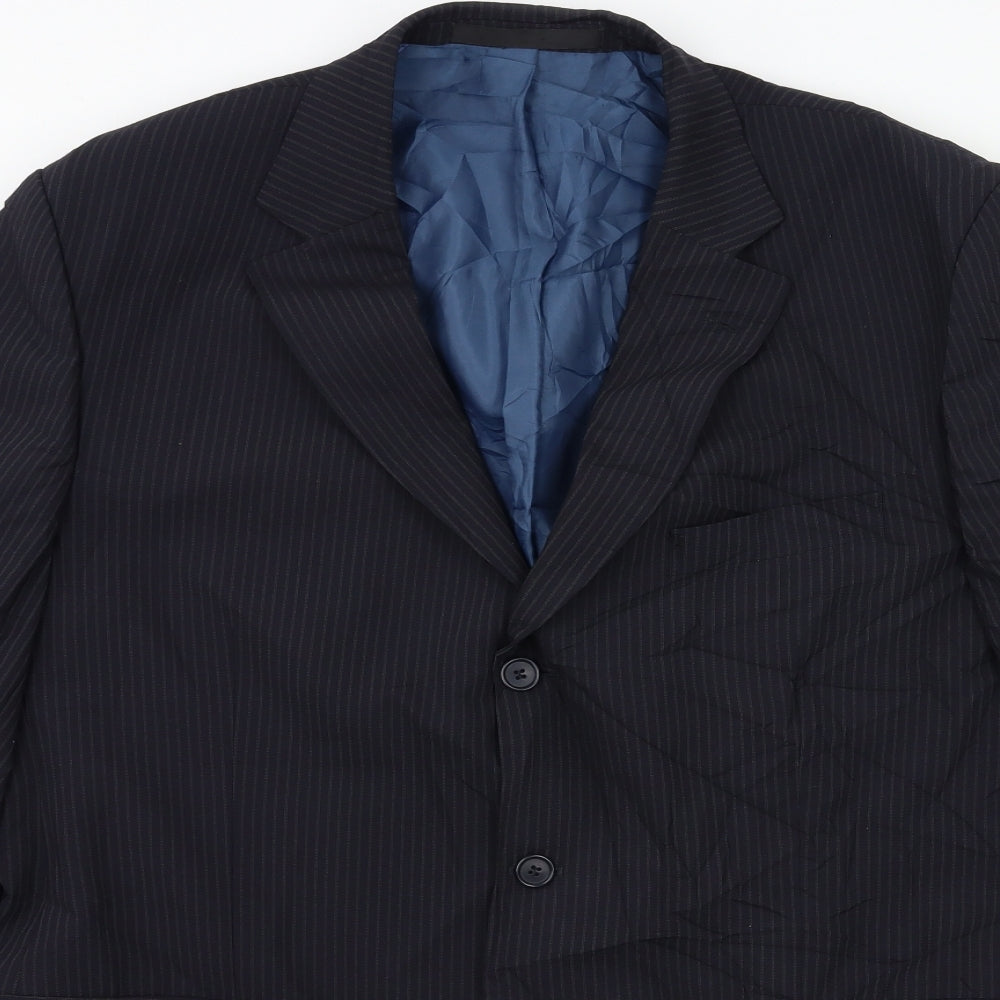 Marks and Spencer Mens Blue Striped  Jacket Suit Jacket Size 44