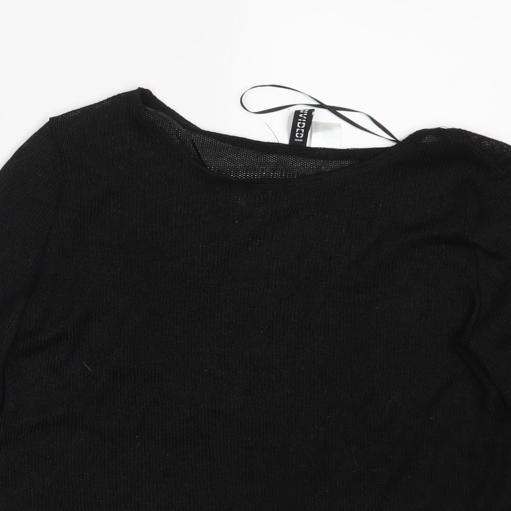 Divided Womens Black Floral  Basic T-Shirt Size XS