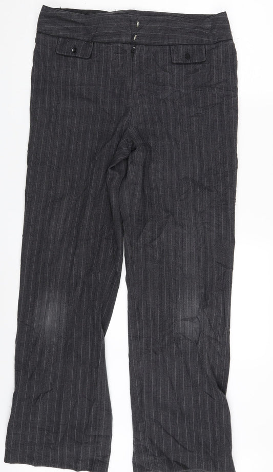Preworn Womens Grey Striped  Trousers  One Size L29 in