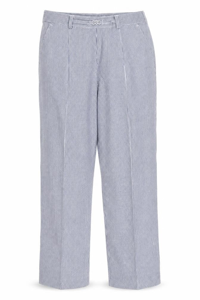 M&S Womens White Check  Sweatpants Trousers Size 8 L23 in
