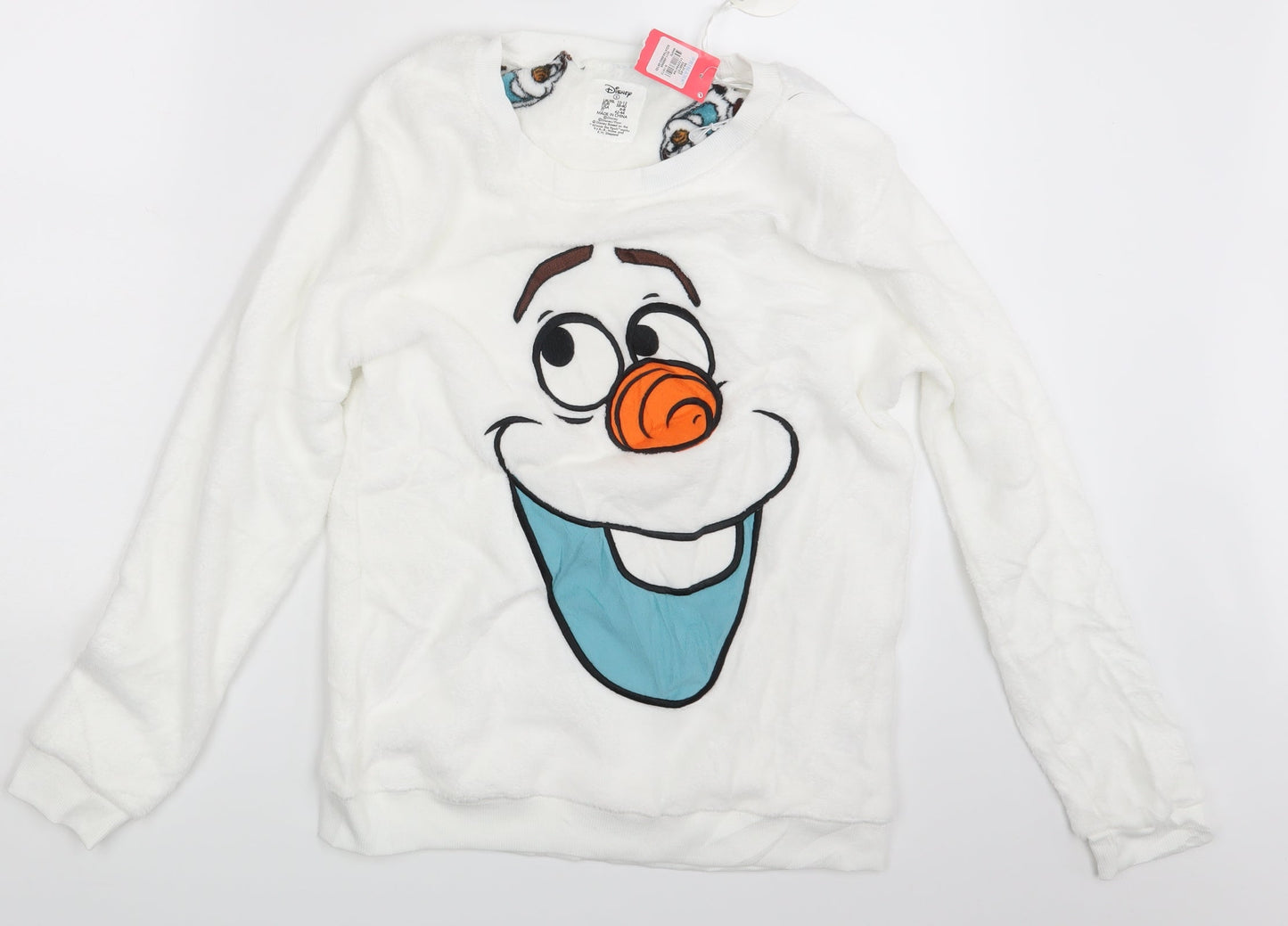 Diseny Womens White   Pullover Jumper Size 10