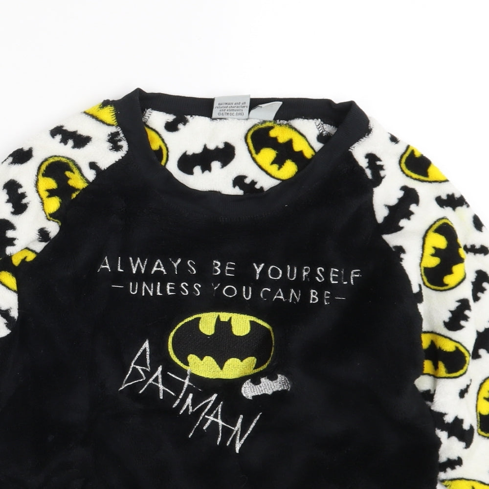 Batman Womens Black Animal Print  Pullover Jumper Size 6  - Batman