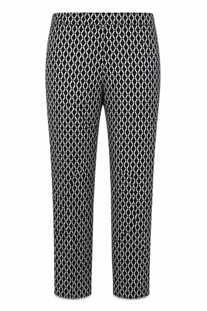 H&M Womens Black Argyle/Diamond  Trousers  Size 4 L25 in