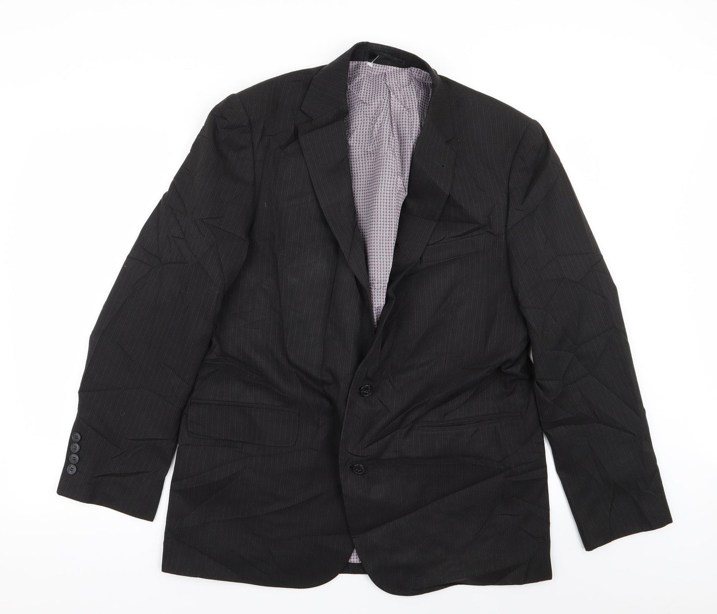 taylor and wright Mens Black Striped  Jacket Blazer Size 42