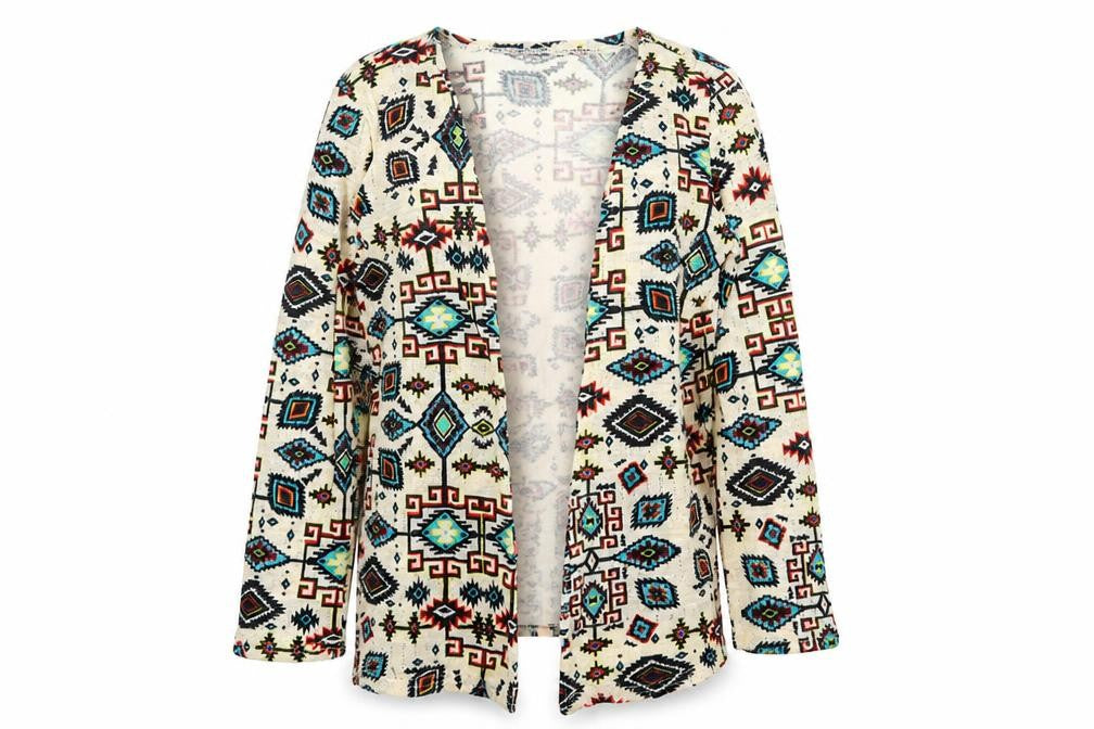 One Love Womens Multicoloured Geometric  Cardigan Jumper Size S