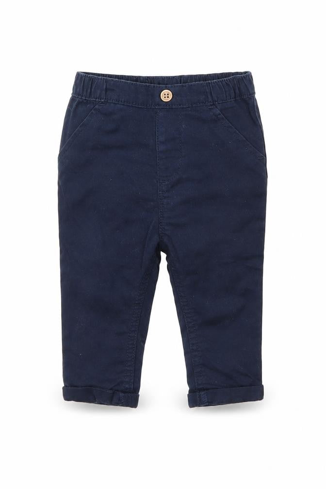 Front view of Next girls’ blue capri trousers, size 3-6, months