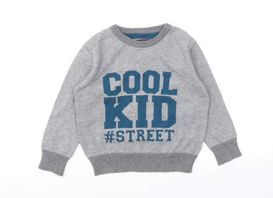 LABEL Boys Grey   Pullover Sweatshirt Size 2-3 Years