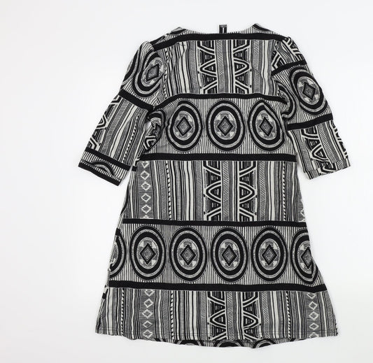 izabel Womens Black Colourblock  A-Line  Size 10