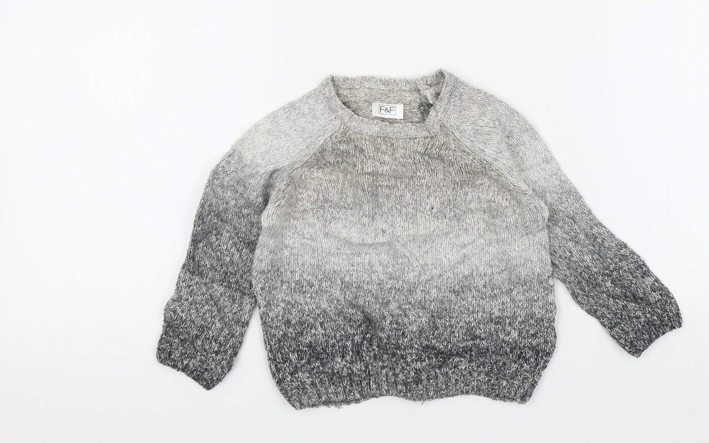 F&F Boys Grey   Pullover Jumper Size 9-12 Months