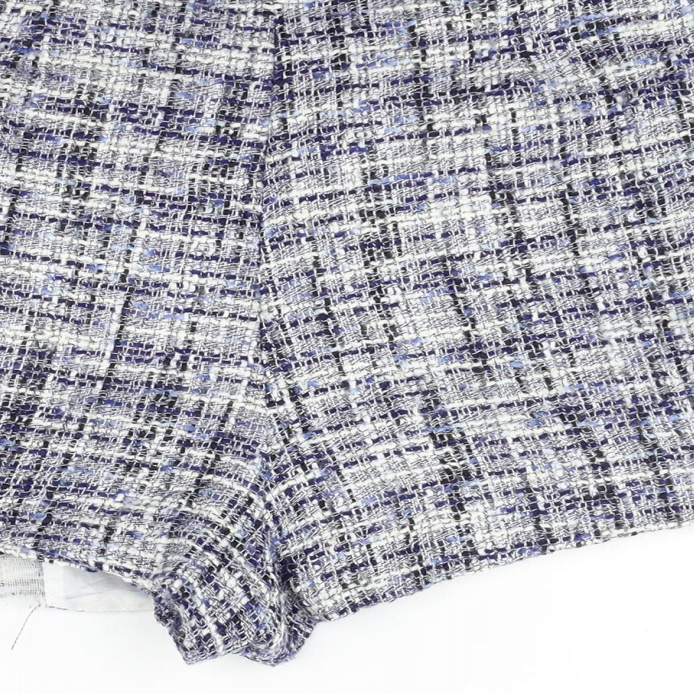 Kaycee Womens Blue Check  Cut-Off Shorts Size L