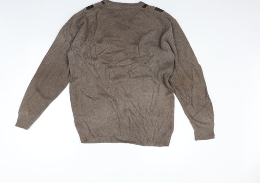 GREENWOODS Mens Brown   Pullover Jumper Size S