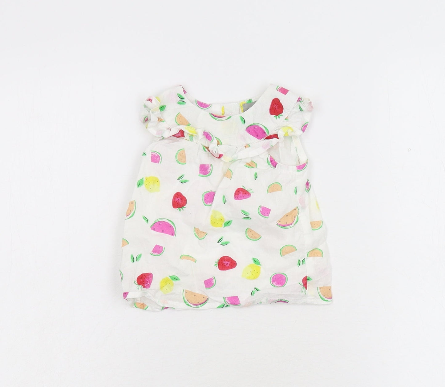 Primark Girls White Floral  A-Line  Size 6-9 Months