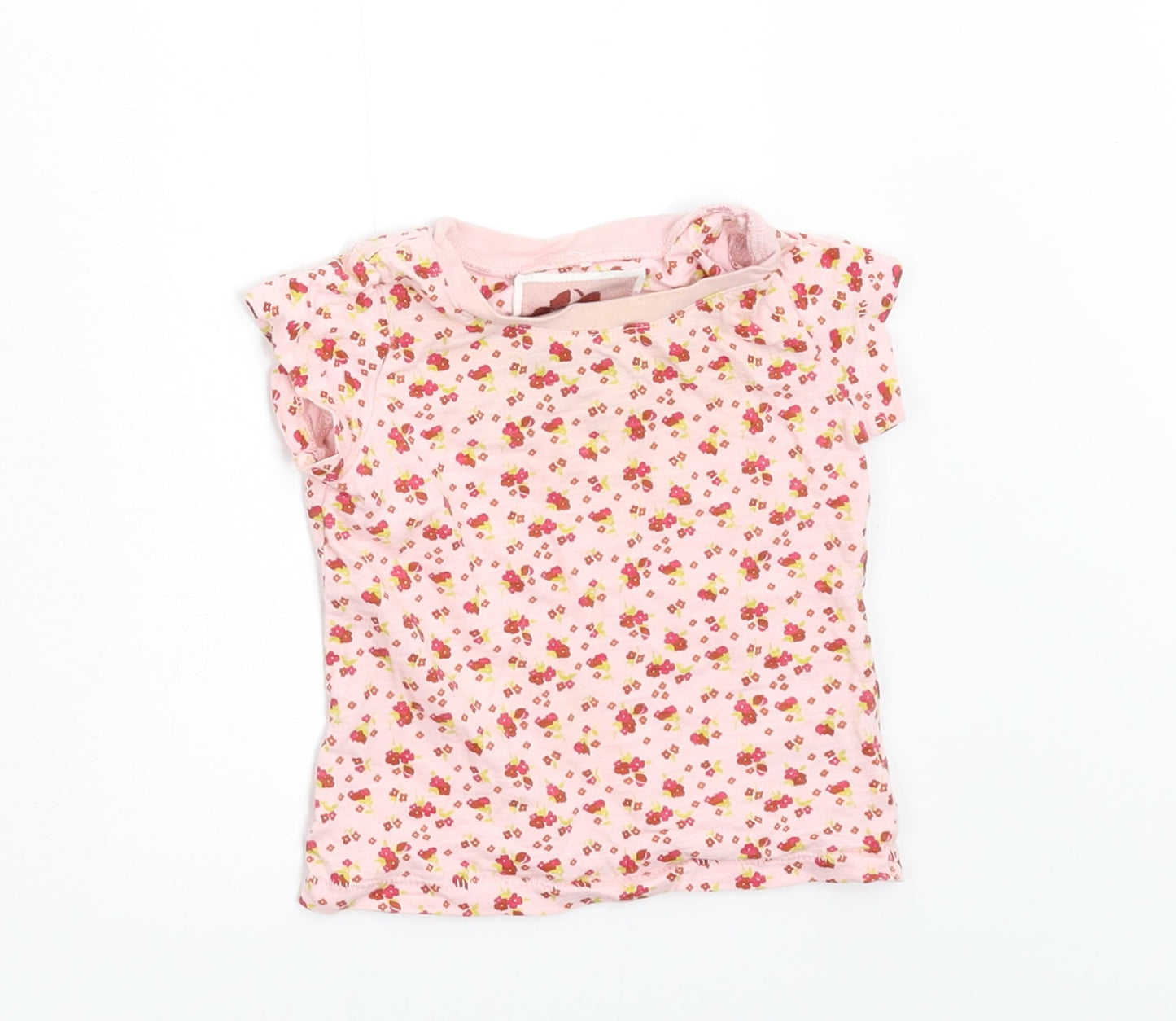 NEXT Girls Pink Floral  Basic T-Shirt Size 3-6 Months