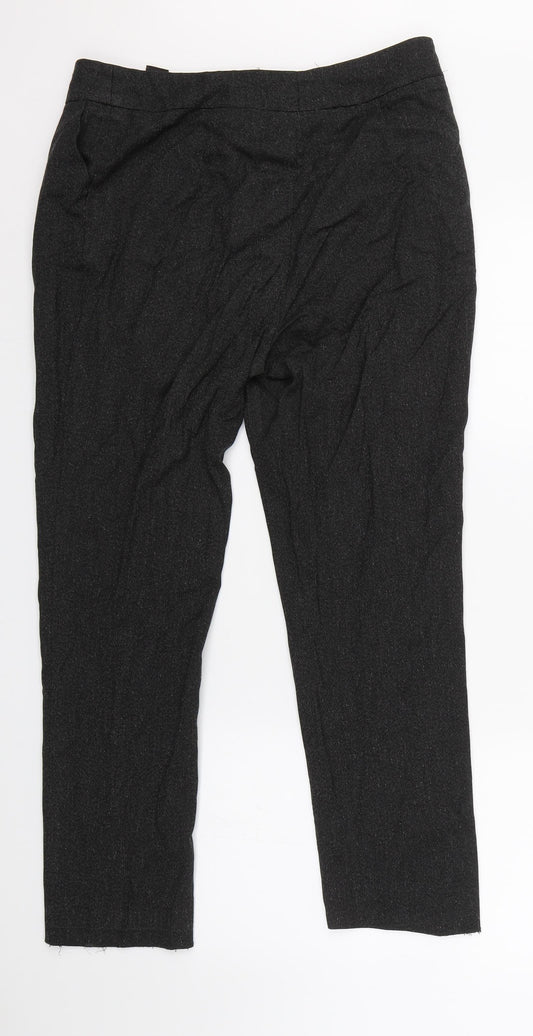 M&S Womens Black   Trousers  Size 14 L25.5 in