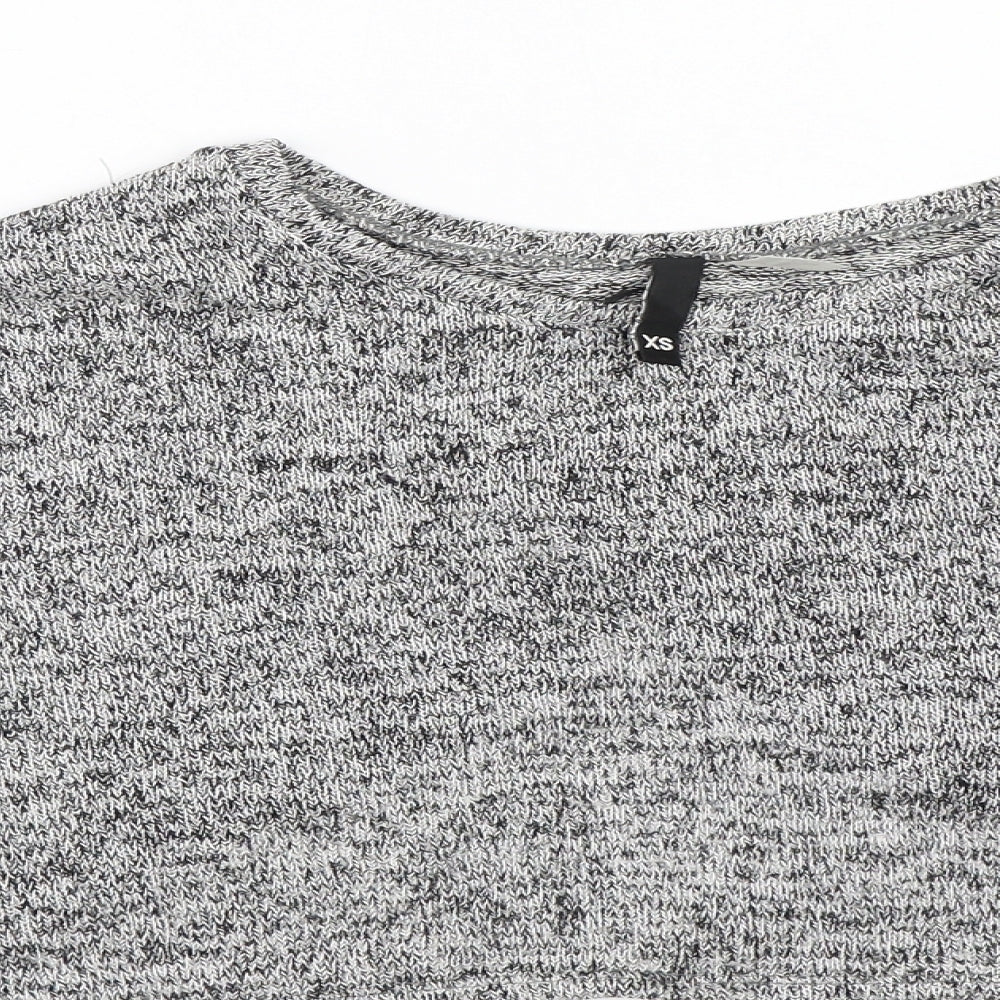 H&M Womens Grey   Cropped T-Shirt Size XS