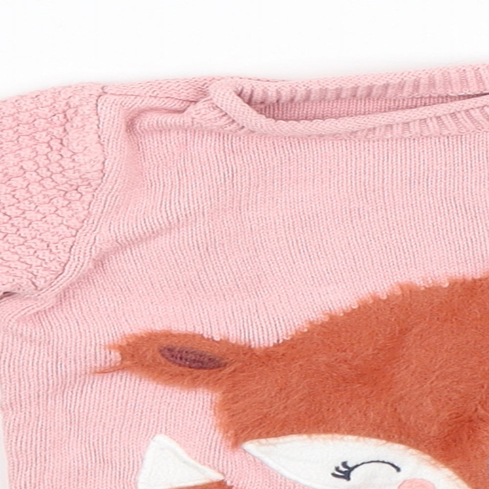 Nutmeg Baby Pink   Pullover Jumper Size 3-6 Months  - Deer
