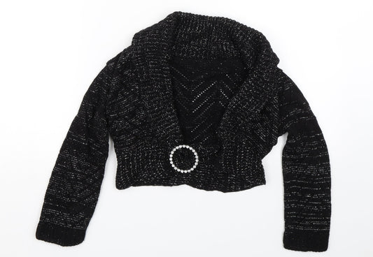 Ethel Austin Girls Black  Knit Cape Jumper Size 11-12 Years