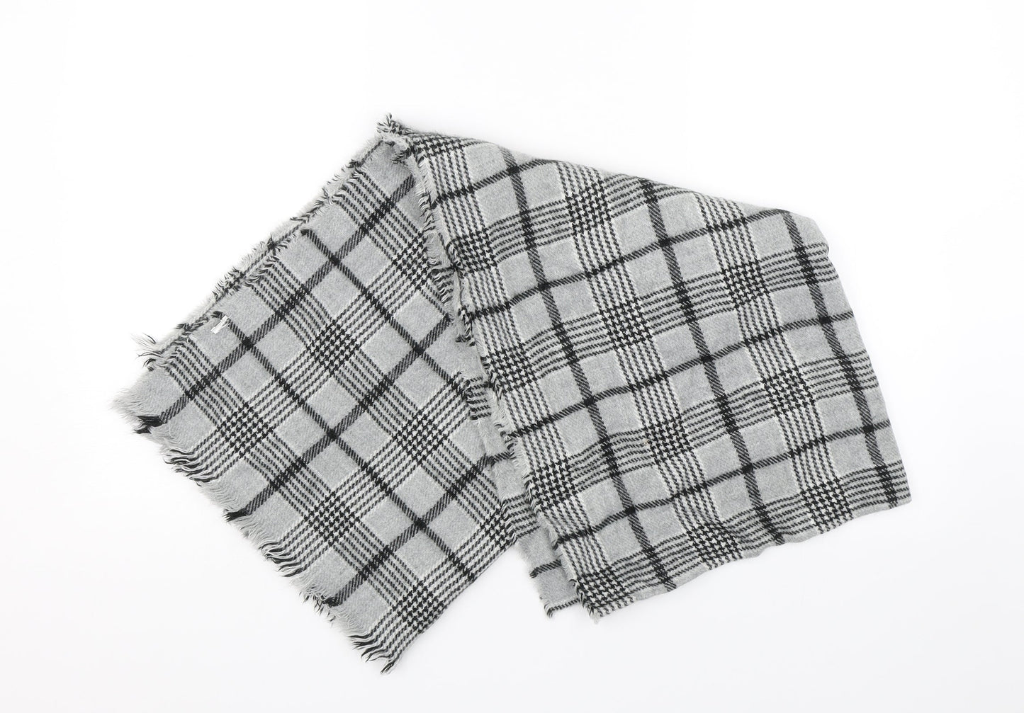 Preworn Unisex Grey Check   Scarf