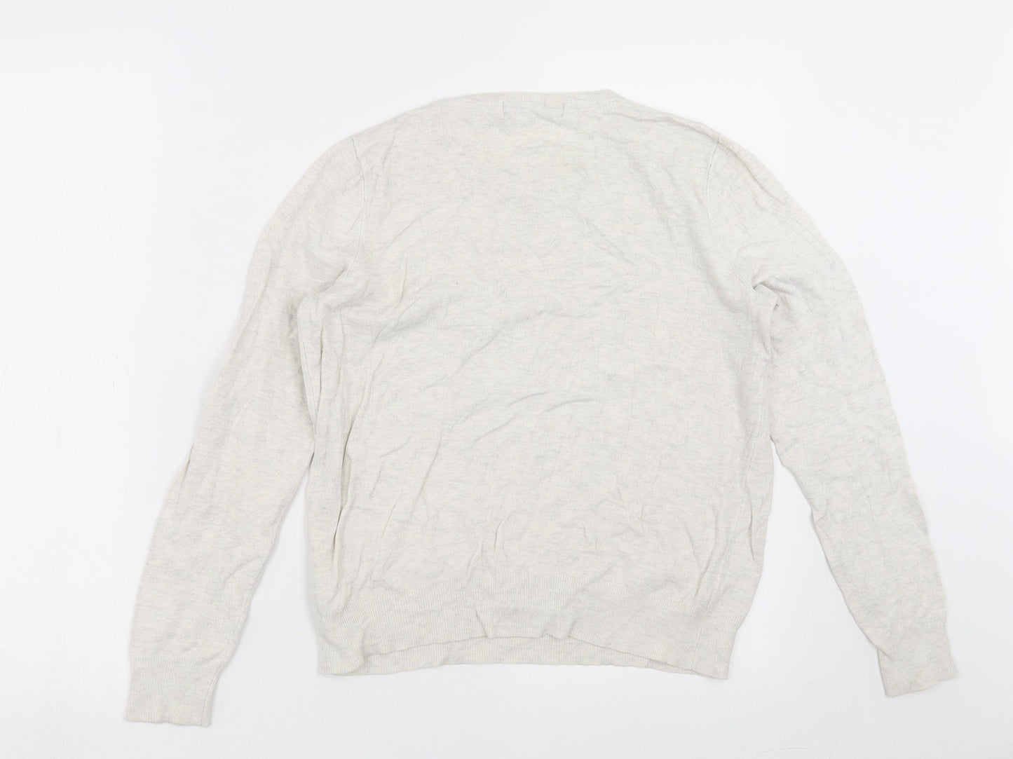 Marks and Spencer Womens Beige  Knit Pullover Jumper Size 14  - butterflies