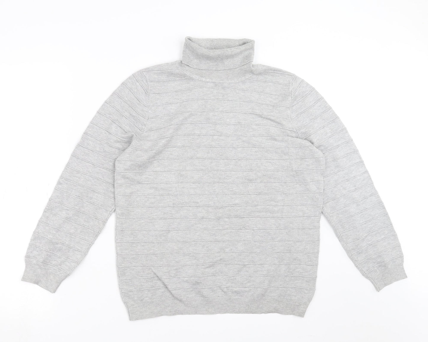Bonmarché Womens Grey Striped Knit Pullover Jumper Size M