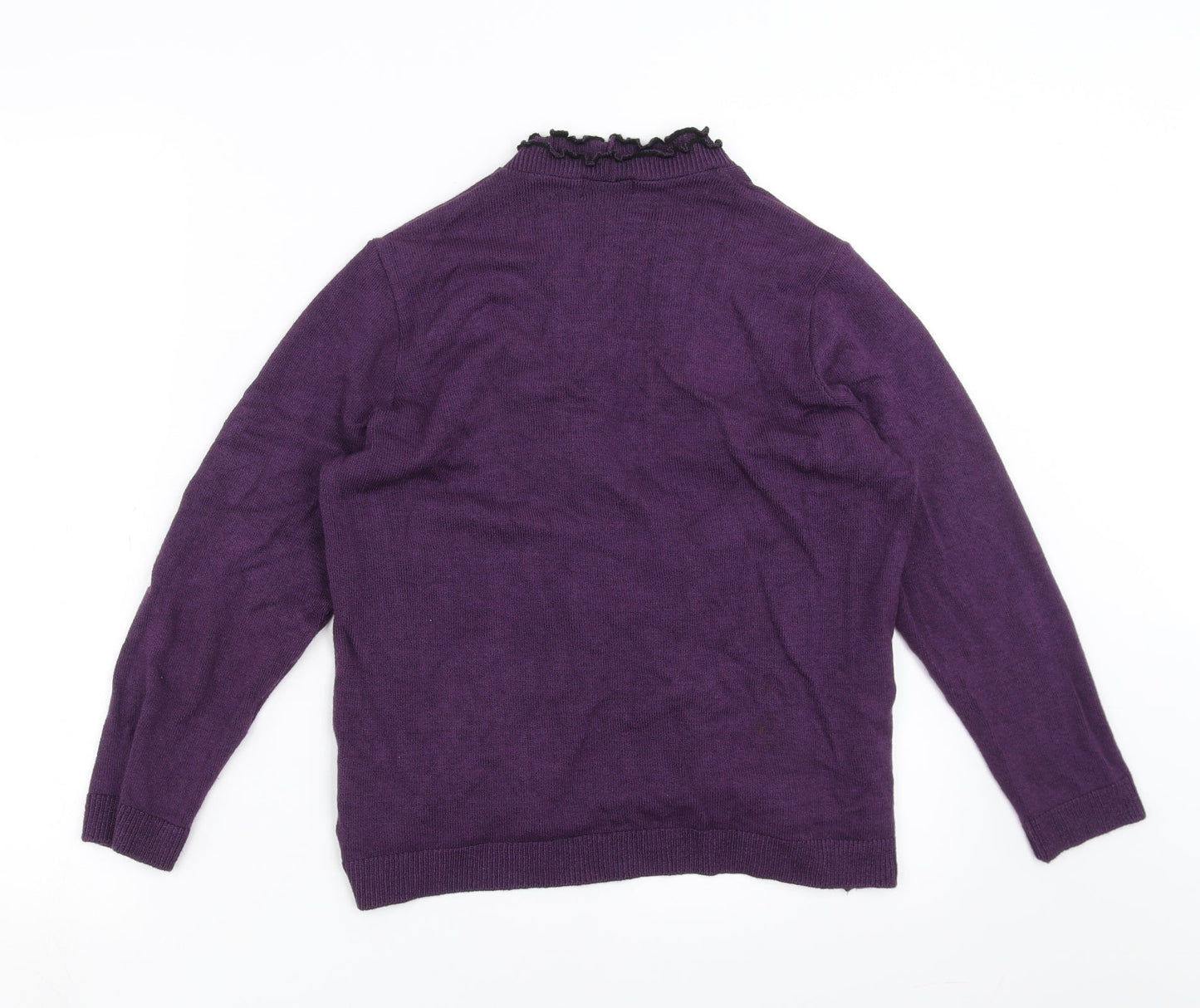 Keeno Womens Purple Striped Knit Pullover Jumper Size XL