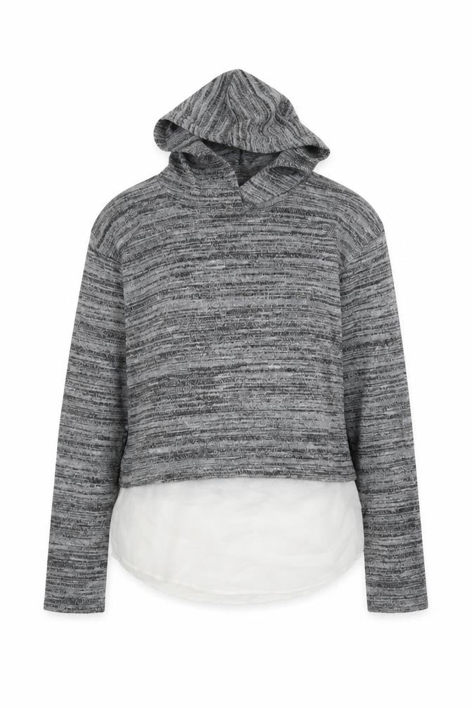 Front view of H&M girls’ grey basic blouse, size 11, years