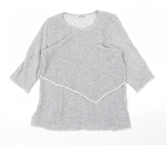 New York Womens Grey   Basic Blouse Size M