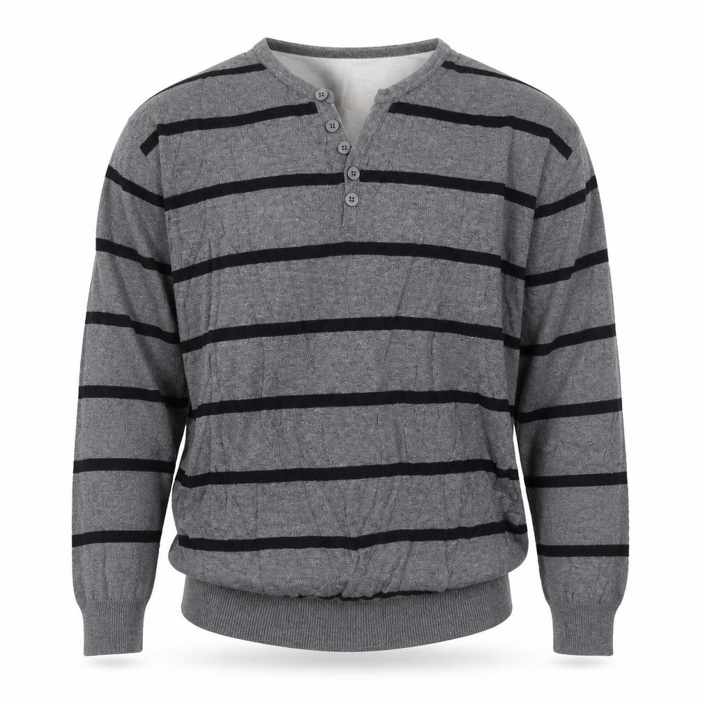 BHS Mens Grey Striped  Pullover Jumper Size L