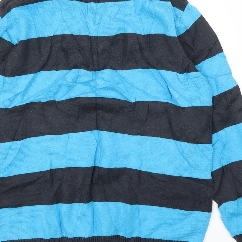 Be Cool Boys Blue Striped  Pullover Jumper Size 10 Years