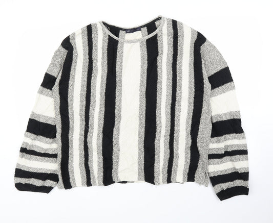 M&S Womens Beige Striped  Pullover Jumper Size L