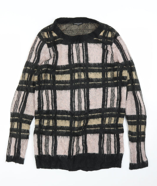 Warehouse Womens Pink Plaid  Pullover Jumper Size 8