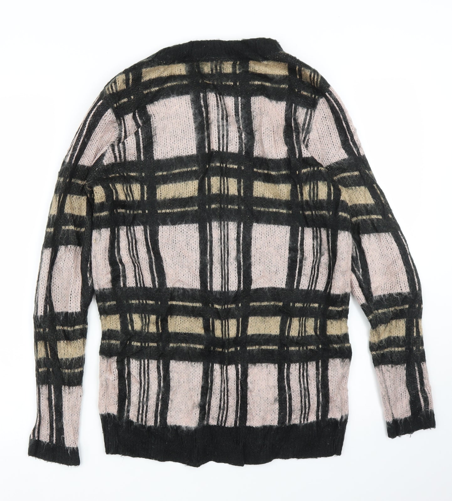 Warehouse Womens Pink Plaid  Pullover Jumper Size 8