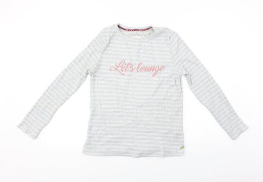 lounge wear  Womens Grey Striped  Pullover Jumper Size 14