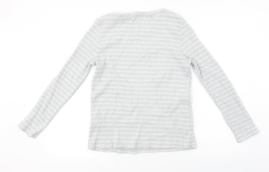 lounge wear  Womens Grey Striped  Pullover Jumper Size 14